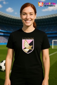 Tricou dama cu logo stema US Città di Palermo Italia , din bumbac 100%
