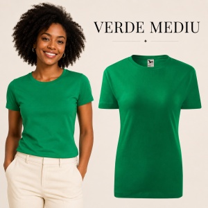 Tricou Damă din Bumbac 100%, Guler Rotund, Slim fit cambrat, XS-2XL, 23 Culori - Img 14