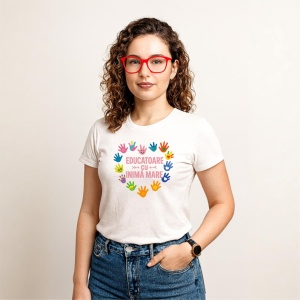 Tricou dama Educatoare cu inima mare - Img 2