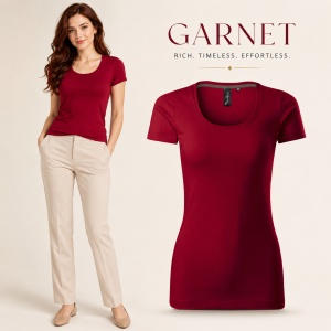 Tricou Damă Elastic cu Decolteu Adânc, Croială Slim Fit, 95% Bumbac, 5% Elastan, 10 Culori, XS–2XL - Img 17