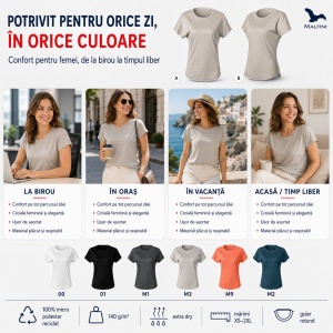 Tricou Damă Malfini Chance GRS 811 – Poliester Reciclat, Extra Dry, Croială Lejeră - Img 5