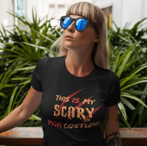 Tricou dama pentru familie - Scary Mom - din bumbac, personalizat - Cadou - Img 2