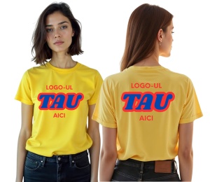 Tricou dama personalizat cu logo-ul companiei - Fata + Spate