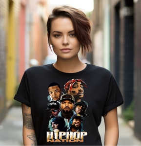 Tricou dama personalizat Hip Hop Nations 2Pac, Dr.Dre, Eminem, Ice Cube - Img 2