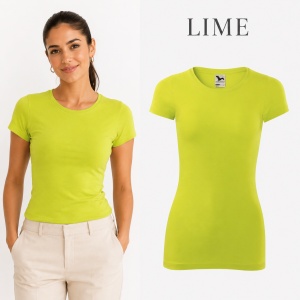 Tricou Damă Slim Fit Elastic, 95% Bumbac și 5% Elastan, Guler Rotund, Mâneci Scurte, 14 Culori, XS–2XL - Img 17