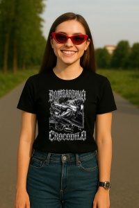 Tricou Dama Tralalero TraLaLa cu Italian Brainrot Bombardino Crocodilo (1) - Img 5