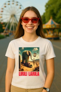 Tricou Dama Tralalero TraLaLa cu Lirili Larila Italian Brainrot Meme - Img 4
