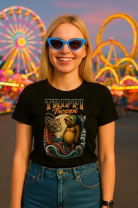 Tricou Dama Tralalero TraLaLa cu Trippi Troppi Italian Brainrot Meme cat fish or Bear fish