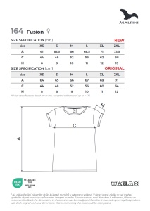 tabel marimi dimensiuni disponibile pentru tricou de dama cu maneci rulate