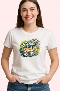 Tricou Defend Like A Wall Portar Fotbal V1, din bumbac 100% , tricou alb pentru Copii | Dama | Barbat
