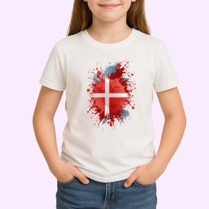 Tricou Denmark Steag Splash Art, Copii | Dama | Barbat - Img 2