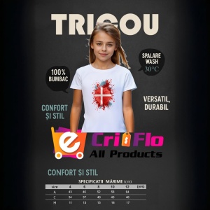 Tricou Denmark Steag Splash Art, Copii | Dama | Barbat - Img 8