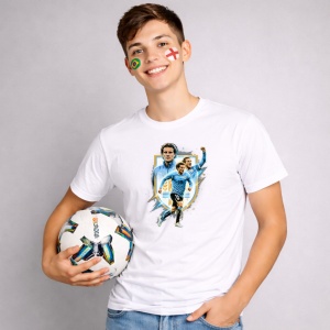 Tricou Diego Forlan Uruguay World Cup Fifa 2026 V2, din bumbac 100%, tricou alb, Copii | Dama | Barbat