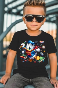 Tricou din bumbac 100% pentru copii, Donald Duck, Back To School, scoala, educatie, amuzament, personaje - Img 5