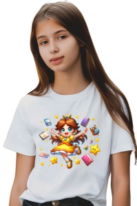 Tricou din bumbac 100% pentru copii, Printesa Daisy, Back To School, scoala, educatie, stil, personaje