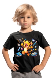 Tricou din bumbac 100% pentru copii, Tigger, Back To School, scoala, educatie, joaca, personaje - Img 2