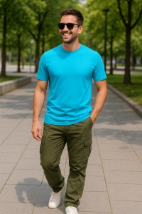 Tricou din bumbac bărbați Classic New 132 - Img 3