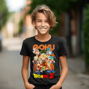 Tricou din bumbac, personalizat haios pentru copii cu Goku Dragon Ball Z - cadou - Img 2