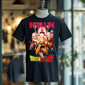 Tricou din bumbac, personalizat haios pentru copii cu Krillin Dragon Ball Z - cadou - Img 5
