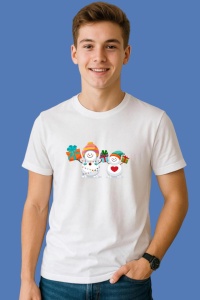 Tricou Doi Oameni De Zapada Cu Cadouri, din bumbac 100%, tricou alb, Copii | Dama | Barbat