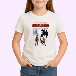 Tricou DRAGON HOW TO TRAIN TAIAT Cum sa iti dresezi dragonul relatia dintre un baiat si dragonul sau, Copii | Dama | Barbat