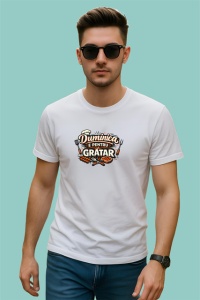 Tricou Duminica E Pentru Gratar Mici Si Bere, din bumbac 100% , tricou alb pentru Dama | Barbat - Img 2