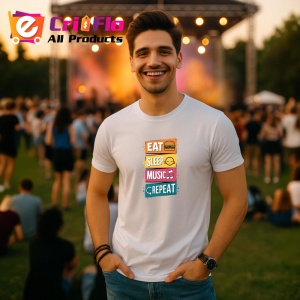 Tricou Eat Sleep Music Repeat, Copii | Dama | Barbat - Img 6