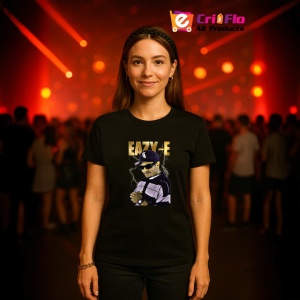 Tricou Eazy-E - Striped Shirt, muzica POP, Dama | Barbat | Copii, Culoare Negru - Img 12