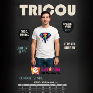 Tricou Elefant artistic culori intense simbol memorie si forta Copii | Dama | Barbat - Img 6