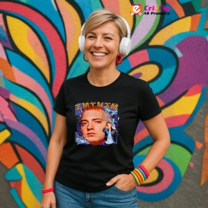 Tricou Eminem albastru cu miniatura, muzica METAL, Dama | Barbat | Copii, Culoare Negru - Img 13