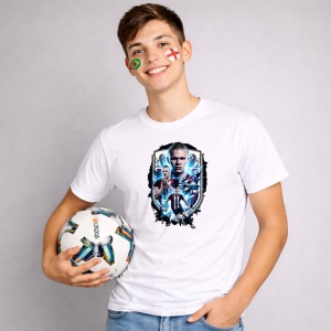 Tricou Erling Haaland Norway World Cup Fifa 2026, din bumbac 100%, tricou alb, Copii | Dama | Barbat - Img 3