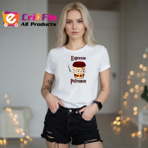 Tricou Espresso Patronum Harry Potter Parodie Cafea, din bumbac 100% , tricou alb pentru Copii | Dama | Barbat - Img 7