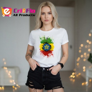 Tricou Ethiopia Steag Splash Art, Copii | Dama | Barbat - Img 10