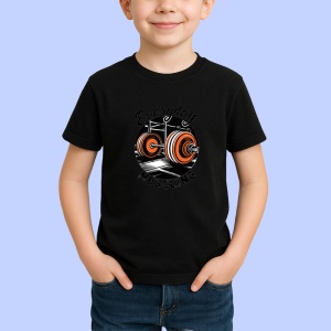 Tricou Everyday Muscling Haltera Ilustratie, Copii | Dama | Barbat, culoare negru - Img 3