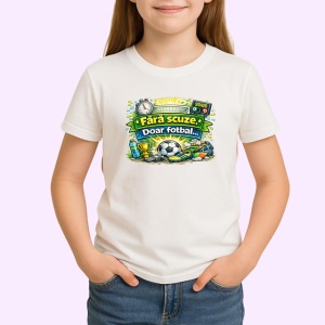 Tricou Fara Scuze Doar Fotbal Minge Gazon V1, din bumbac 100% , tricou alb pentru Copii | Dama | Barbat
