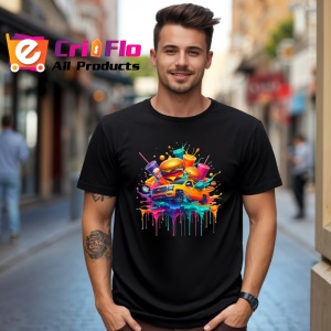 Tricou Fast food exploziv in stil pop art urban Copii | Dama | Barbat, culoare negru