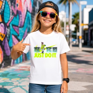 Tricou Fata Anime Sporty Vibe Neon Green Fitness Lifestyle Urban Street Art, din bumbac 100% Copii | Dama | Barbat - Img 4