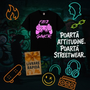 Tricou Fata gamer Negru, Copii | Dama | Barbat - Img 7