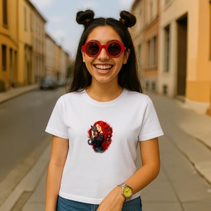 Tricou Fata roscata si pisica - Copii | Dama | Barbat - Img 3