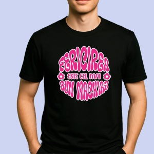 Tricou Fericirea este cel mai bun machiaj Negru, Copii | Dama | Barbat - Img 2