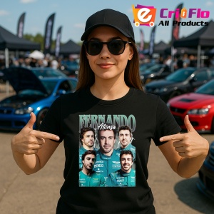 Tricou Fernando Alonso Colaj Cu Fete Multiple Echipa Aston Martin Formula 1, Copii | Dama | Barbat - Img 6