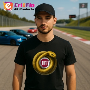 Tricou Fiat Sarpe Galben Asteptand Sa Atace | Unisex Dama si Barbat - Img 2