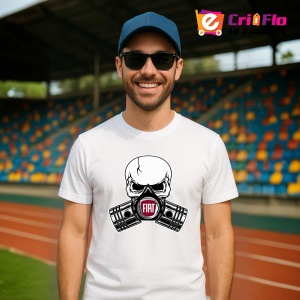 Tricou Fiat Skull Pistons | Unisex Dama si Barbat - Img 4
