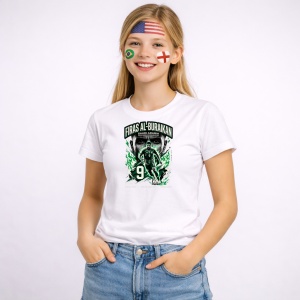 Tricou Firas Al Buraikan Saudi Arabia World Cup Fifa 2026, din bumbac 100%, tricou alb, Copii | Dama | Barbat