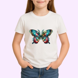 Tricou Fluture exotic multicolor cu margini inchise Copii | Dama | Barbat Barbat - Img 4