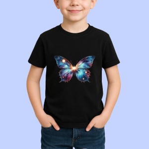Tricou Fluture galaxie albastru cu luminite cosmice Copii | Dama | Barbat Barbat - Img 6