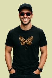 Tricou Fluture maro cu negru hope, Copii | Dama | Barbat , tricou negru - Img 4