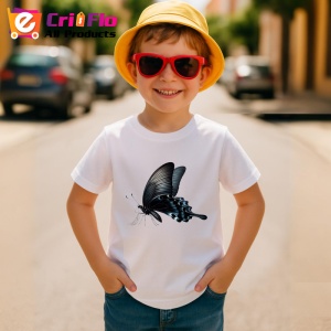 Tricou Fluture negru elegant in zbor simplu si rafinat Copii | Dama | Barbat Barbat - Img 14