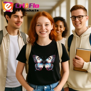 Tricou Fluture pastel cu rosu si albastru compozitie simetrica Copii | Dama | Barbat Barbat - Img 23
