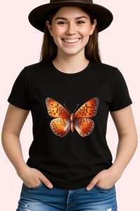 Tricou Fluture portocaliu cu negru stil monarch realist Copii | Dama | Barbat Barbat - Img 7